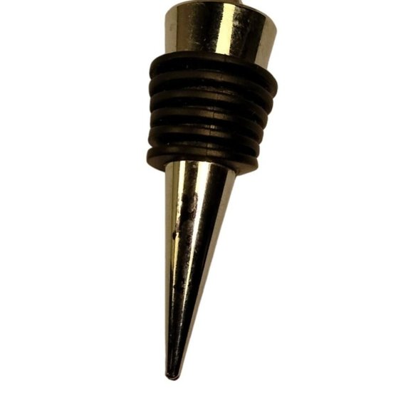 Heart Bottle Stopper Silver Metal Black Rubber Cork Wedding Valentine - Picture 4 of 4